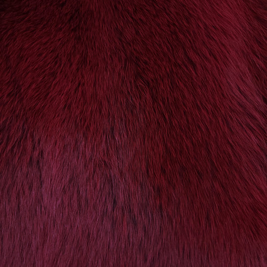 Dyed Blue Fox Fur - Burgundy