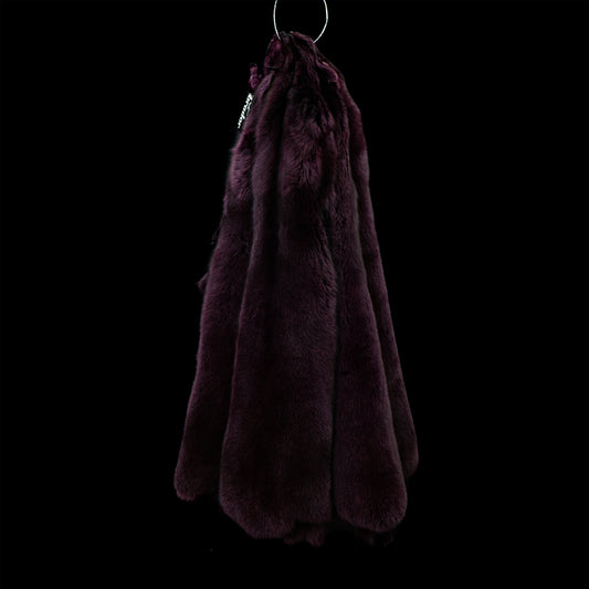 Dyed Norweigan Blue Fox Fur - Raisin (full)