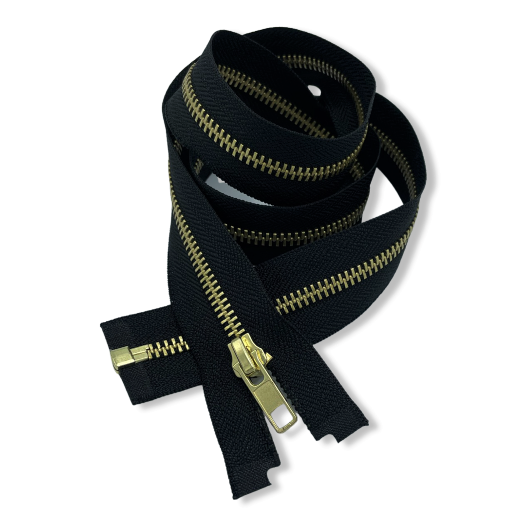 1-Way Separable Zipper - Brass