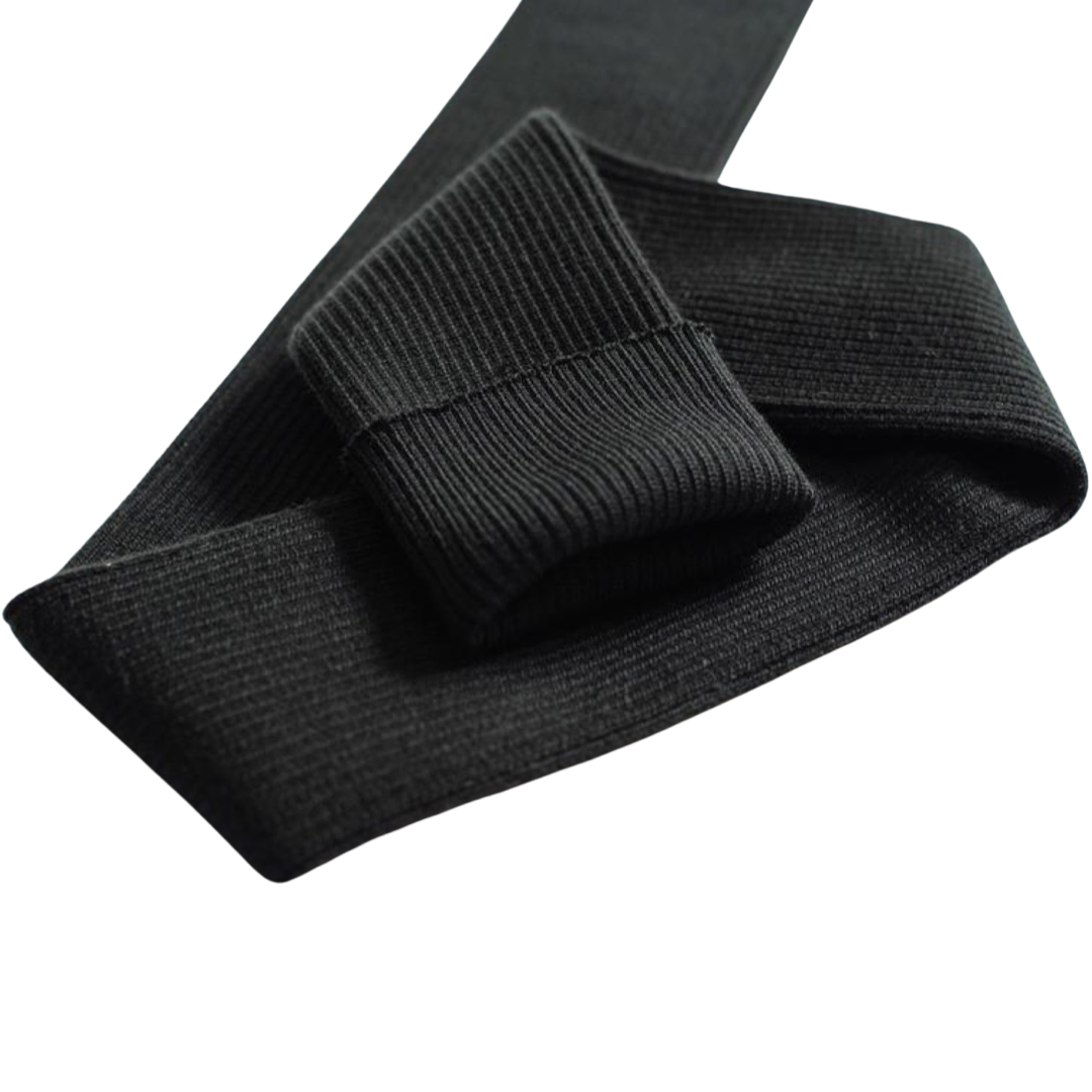 Cuffing - tubular - black (2x2) - fold