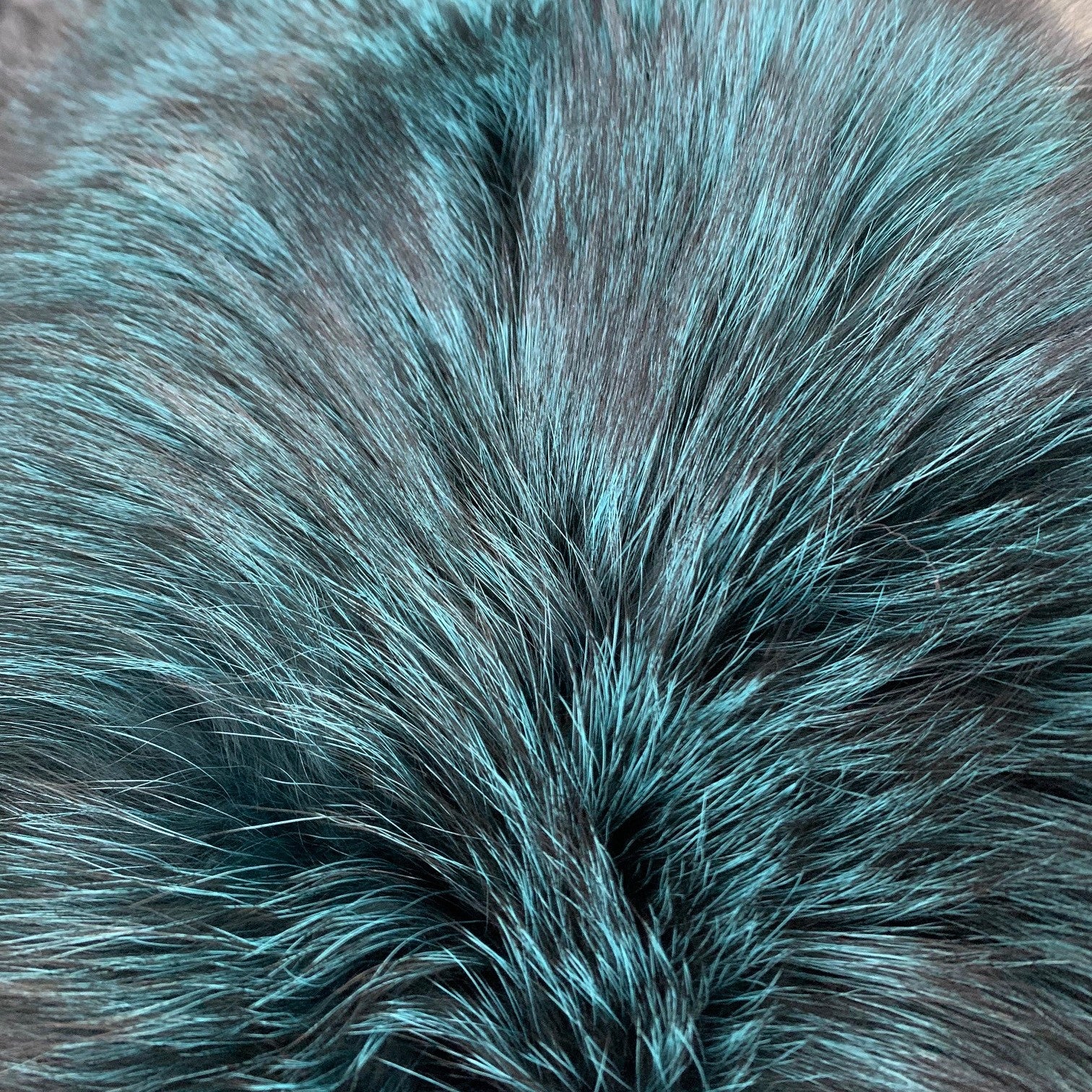 Indigo Fox Fur, Dyed Turquoise