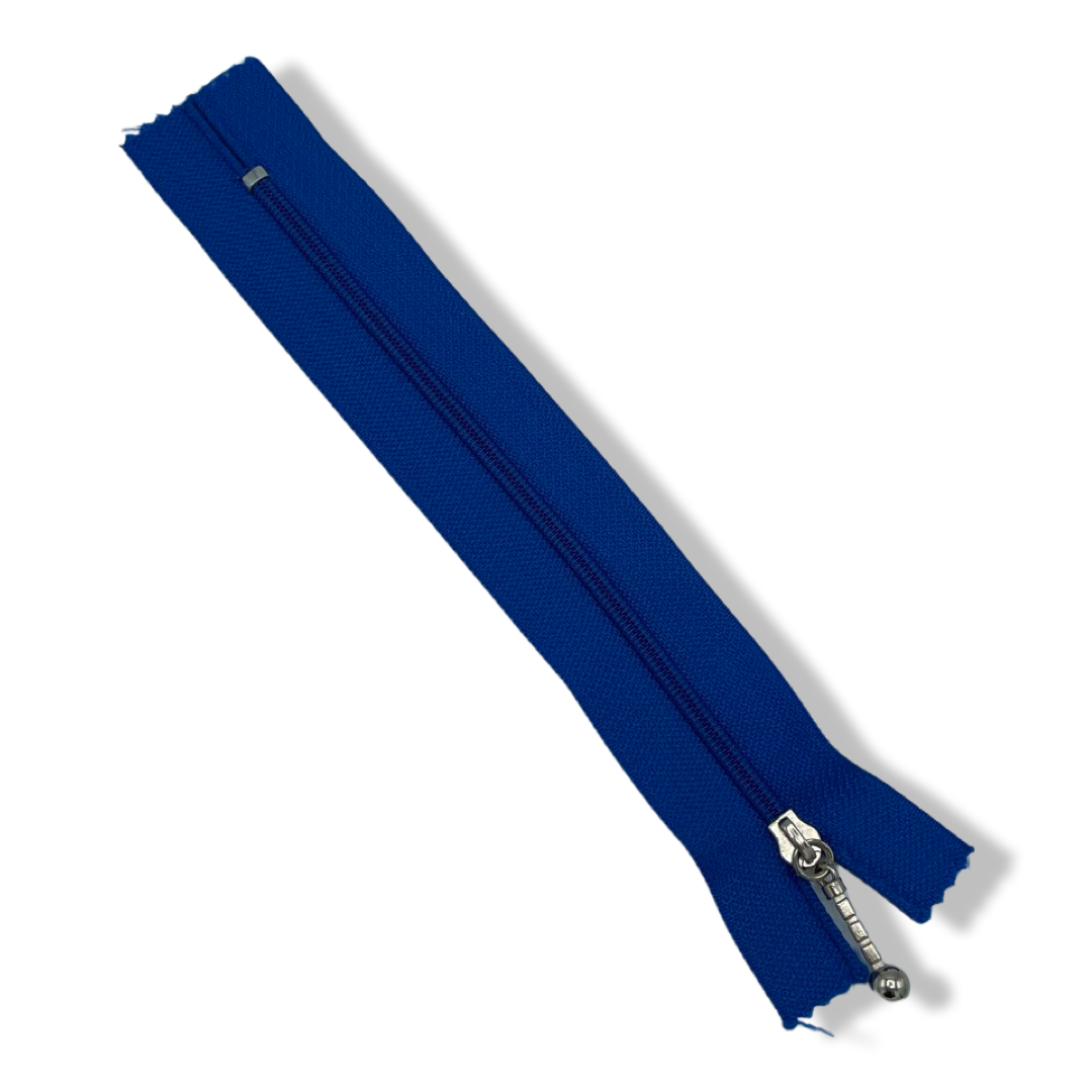 Thin Tooth Zipper, Royal Blue, Cobalt, 7 inch