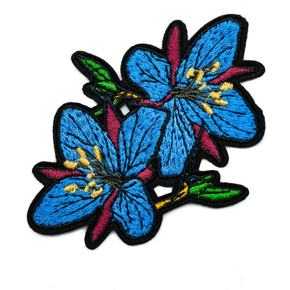 InukChic® Iron-On Patches - Arctic Flower - Sky Blue