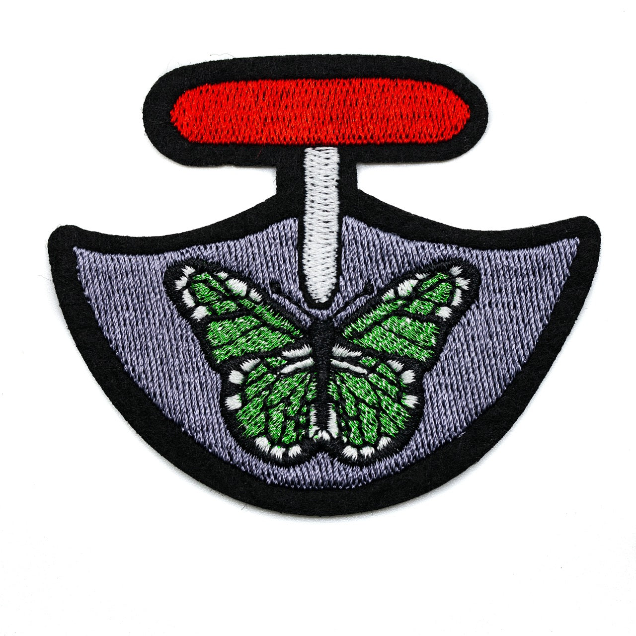 InukChic® Iron-On Patches - Butterfly Ulu - Mid-Grey
