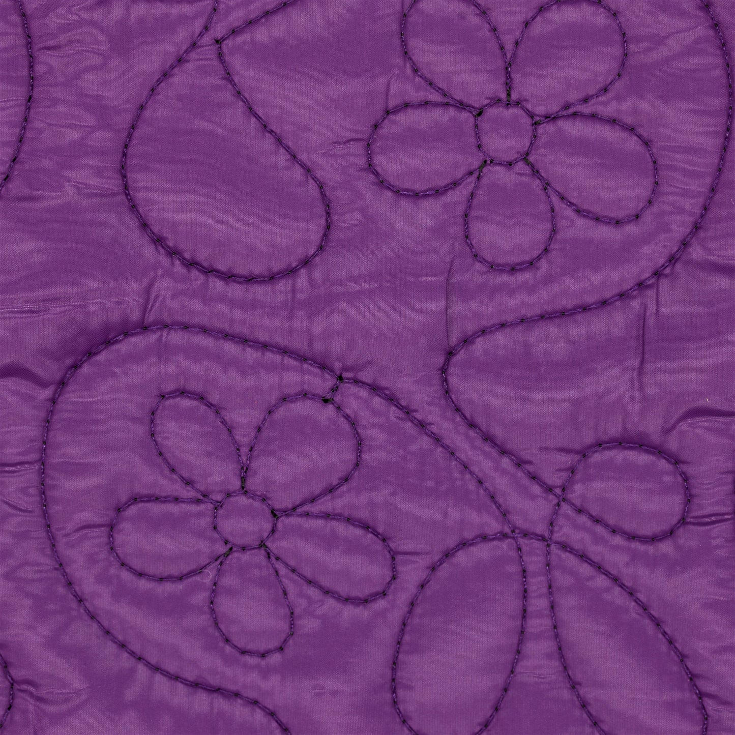 Embroidered Quilt Flowers, Purple - detail