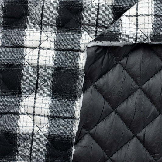 Quilted Tartan, 2 sided, black / white