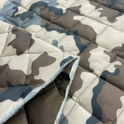 Quilted Poly, 2-Sided, 6oz - Camo - Beige