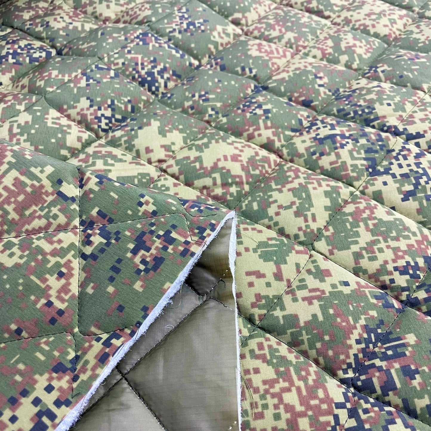 Quilted Poly, 2-Sided, 6oz - Camo - Army Digital Khaki