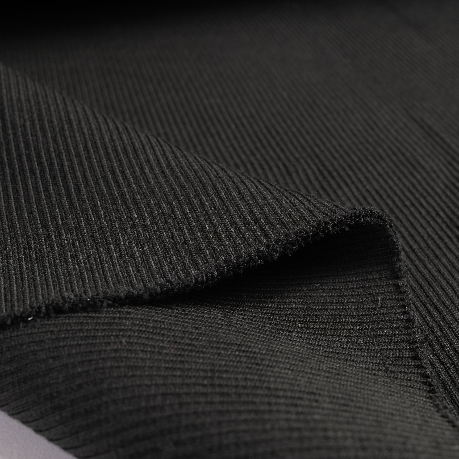 Rib Knit - 2x2 - black, detail