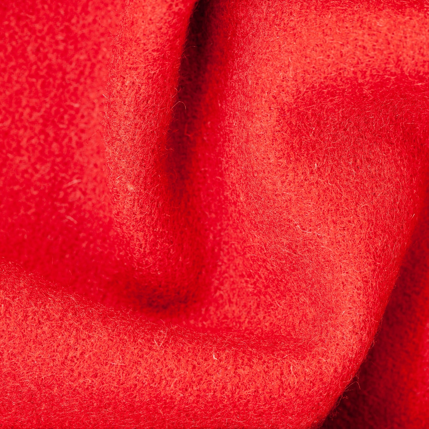 Wool Melton Scarlet Red Closeup