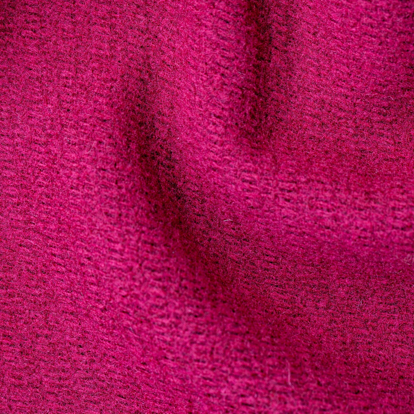 Wool Melton Fuschia Twill Closeup