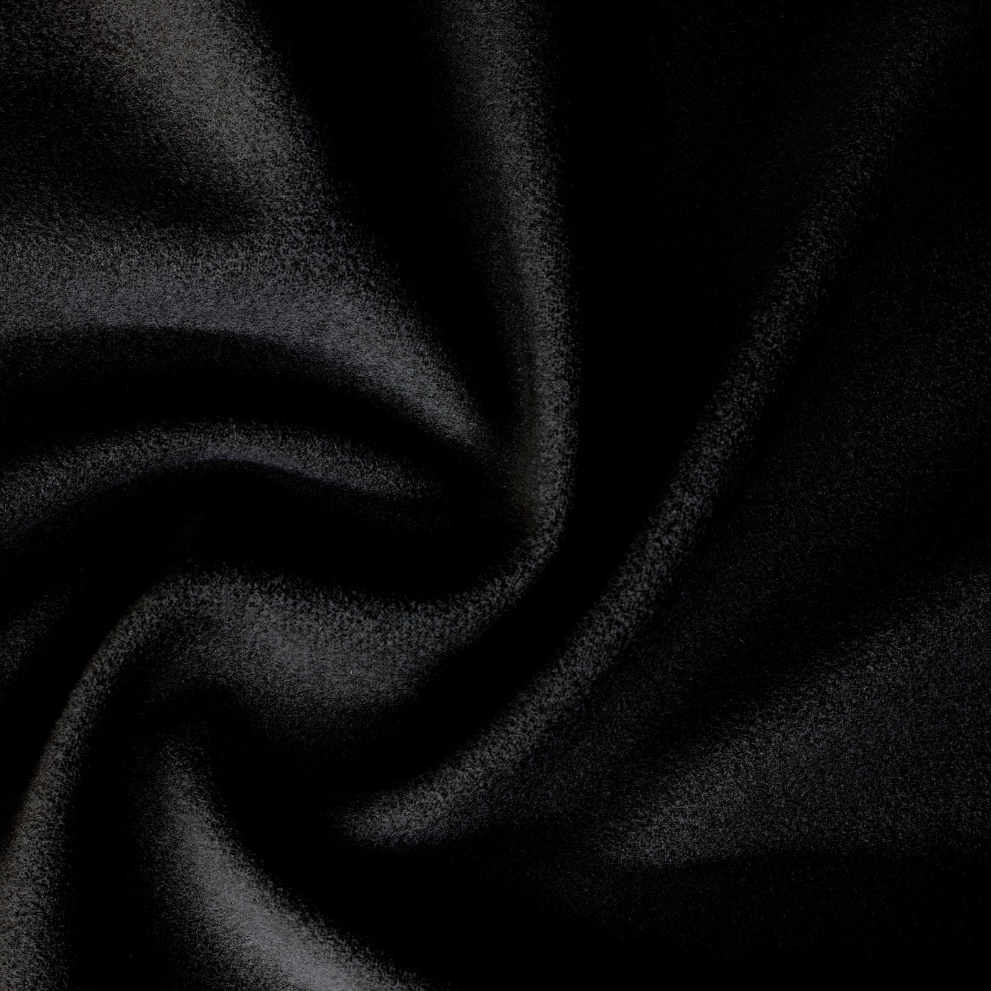 Wool Melton Black (Italian Polyamide)