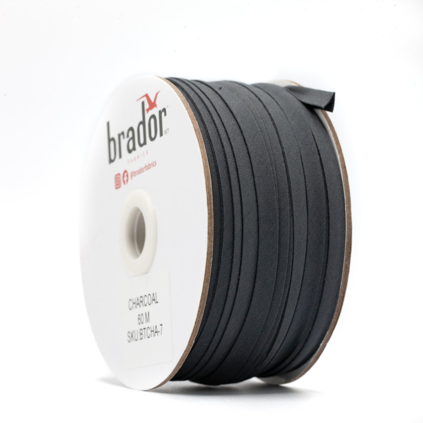 Bias Tape - Charcoal - 7mm (stand)