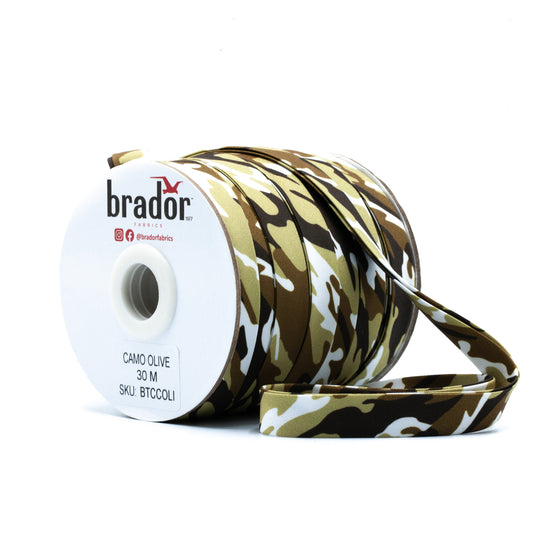 Bias Tape Classic Camo - Olive (side)