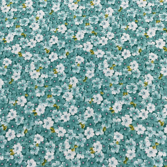 Coton Floral - Marguerite - Émeraude