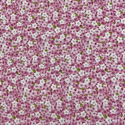 Coton Floral - Marguerite - Rose Sauvage