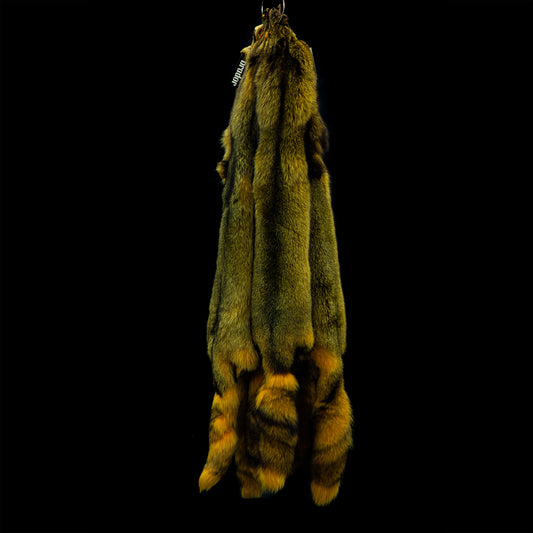 Dyed Indigo (Blue Frost) Fox Fur - Mustard